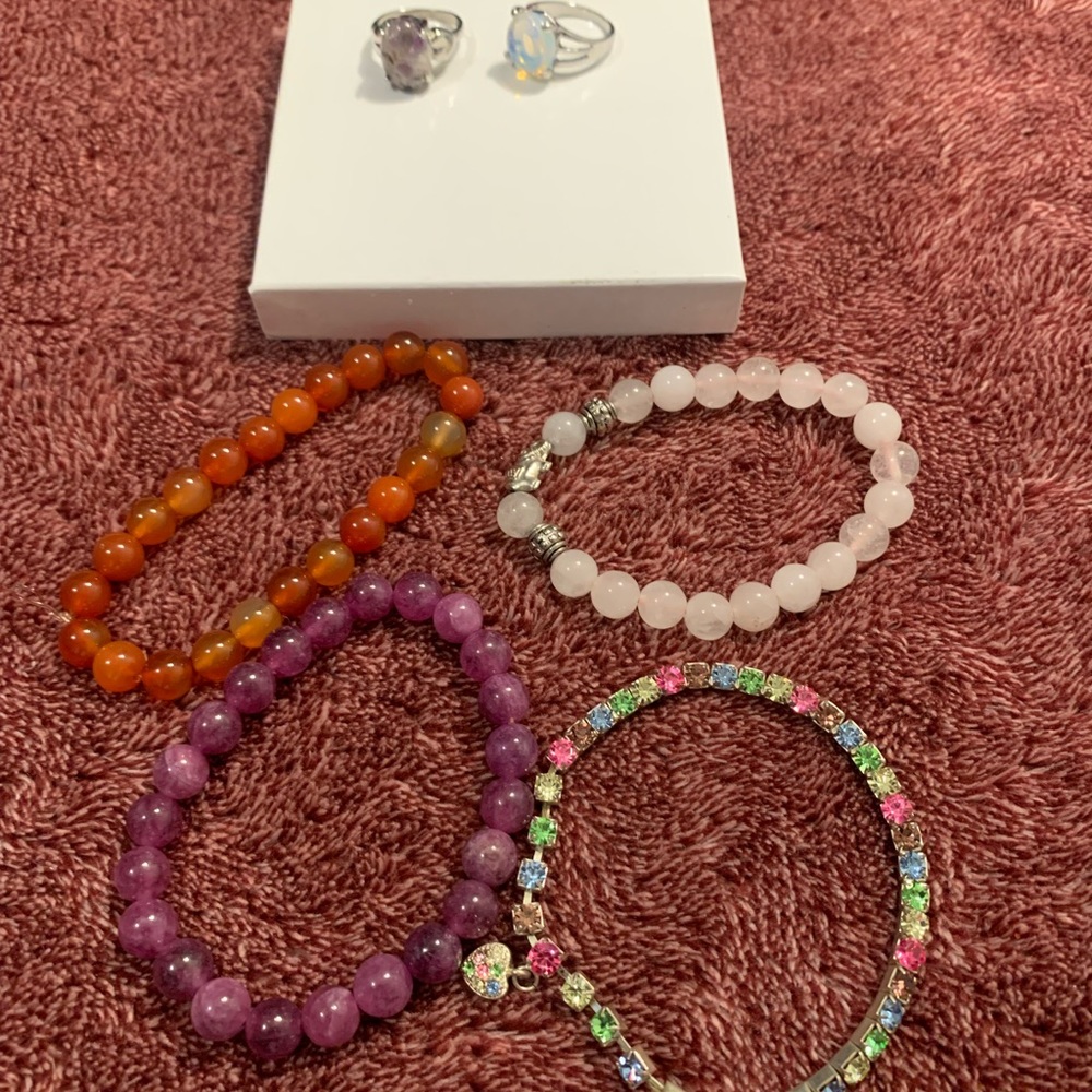Authentic crystal bracelet and rings